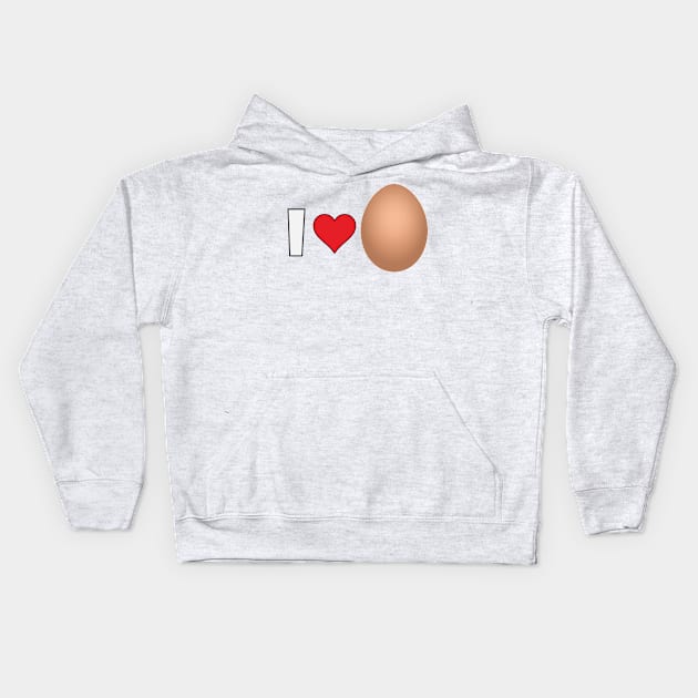 I Love Egg Kids Hoodie by BokeeLee